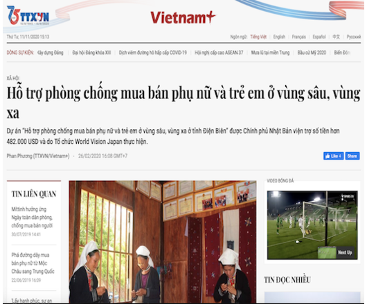 Hỗ trợ phòng chống mua bán phụ nữ và trẻ em ở vùng sâu, vùng xa