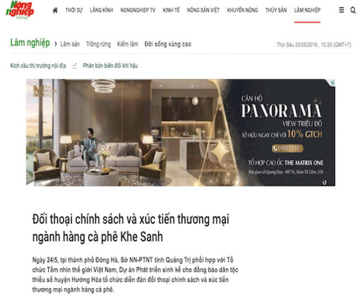 Đối thoại chính sách và xúc tiến thương mại ngành hàng cà phê Khe Sanh